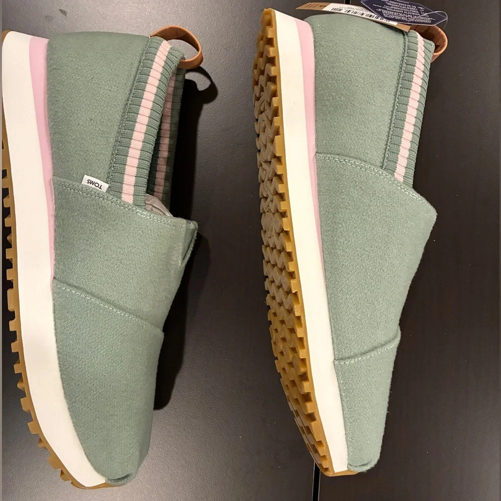 Toms Alpargata Resident 2.0 Frosty Sage Green Felt Women's 12 NIB - Picture 3 of 6